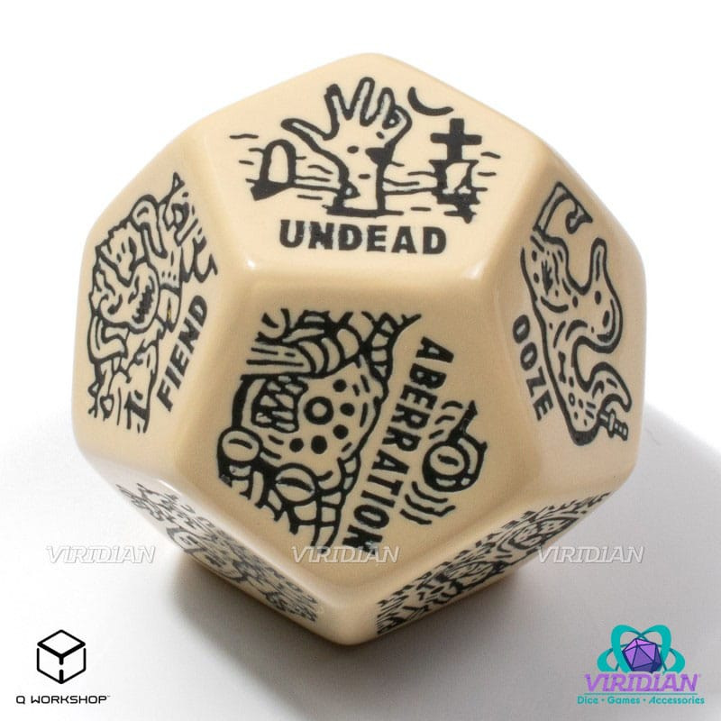 Viridian Jumbo Dice Monster Generator Die D12 Beige 2