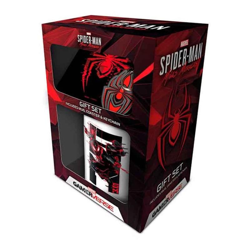 Marvel Mug, Coaster and Keychain Set Spider-Man Miles Morales Web Glitch 1