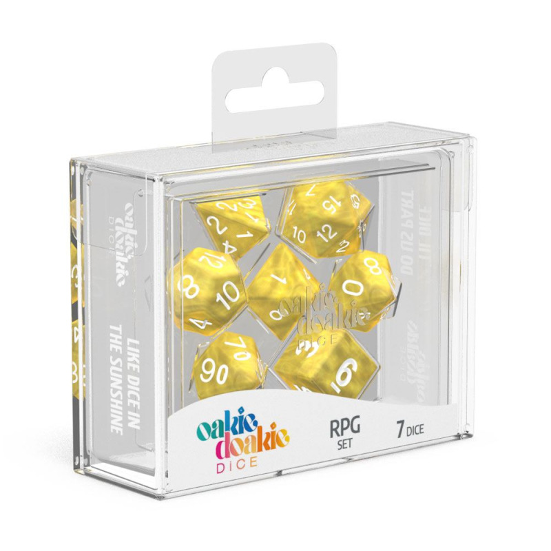 Oakie Doakie Dice RPG Set Marble - Yellow (7) 1