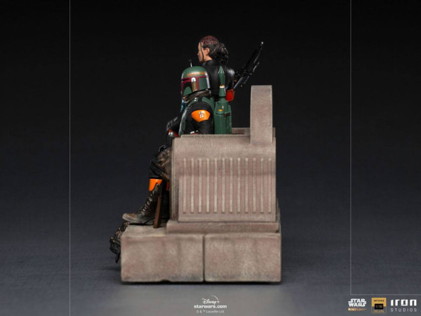Star Wars The Mandalorian Deluxe Art Scale Statue 1/10 Boba Fett & Fennec on Throne 23 cm 3