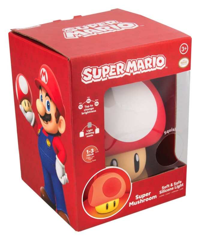 Super Mario SquishyGlo Silicon Light Super Mushroom Rechargeable 15 cm 5