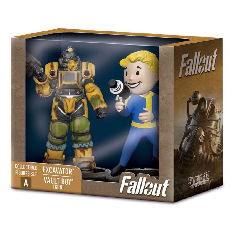 Fallout Mini Figures 2-Pack Set A Excavator & Vault Boy (Gun) 7 cm