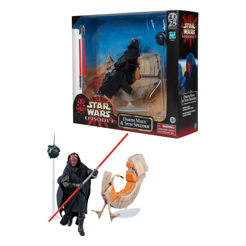 Star Wars Episode I Black Series Vehicle with Action Figure Darth Maul & Sith Speeder 25th Anniversa 2