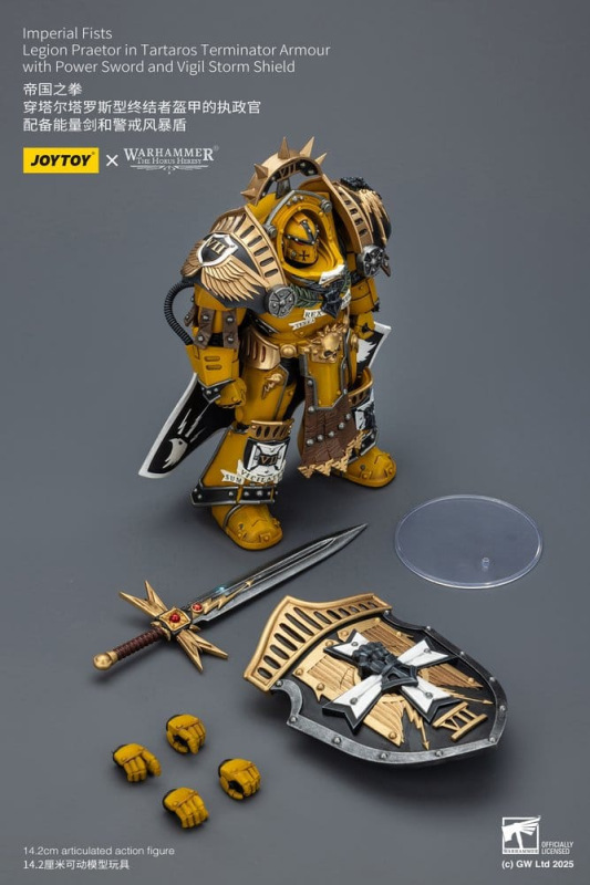 Warhammer Imperial Fists Action Figure Legion Praetor in Tartaros Terminator Armourwith Power Sword 9