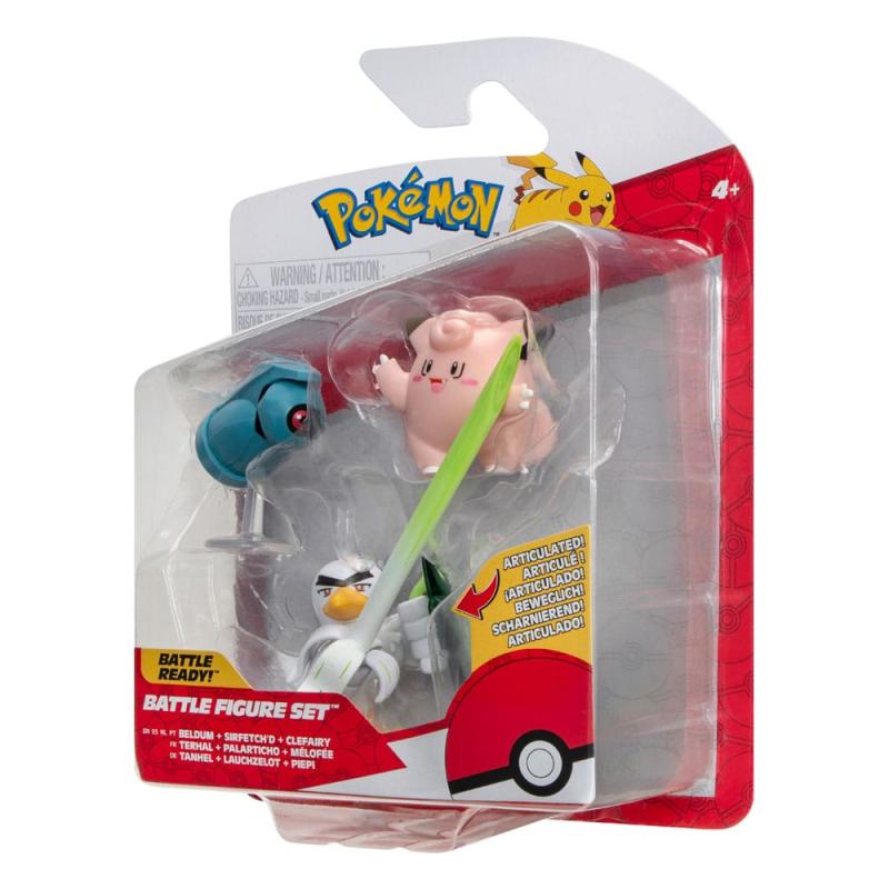 Pokémon Battle Figure Set 3-Pack Clefairy, Beldum, Sirfetch'd 5 cm