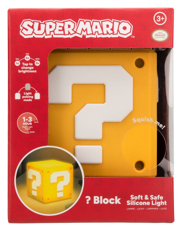 Super Mario SquishyGlo Silicon Light Question Block Rechargeable 13 cm 1