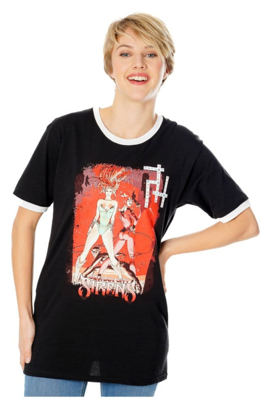 Gotham City Sirens T-Shirt Crossword Black Ringer Size L 4
