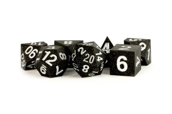 FanRoll Sharp Edge Silicone Dice Set Gold Scatter (7) 1
