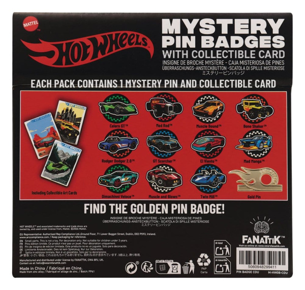 Hot Wheels Mystery Pin Badges Blind Box Display (12) 3
