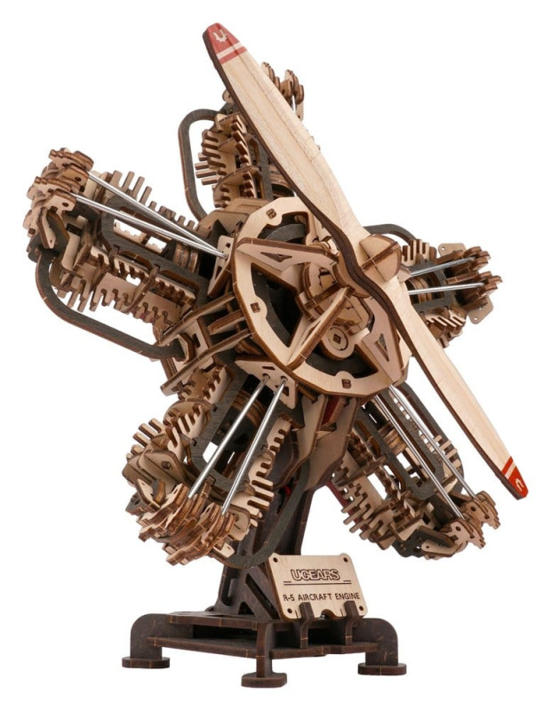 Ugears 3D Wooden Model Kit R-5 Aircraft Engine 25 cm 10