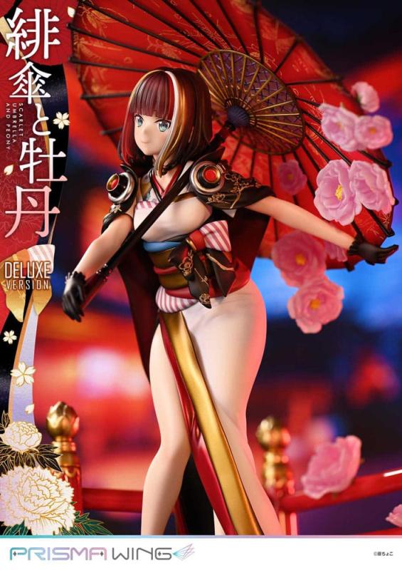 Original Illustration by Fuzichoco Prisma Wing PVC Statue 1/7 Scarlet Umbrella And Peony Deluxe Vers 7