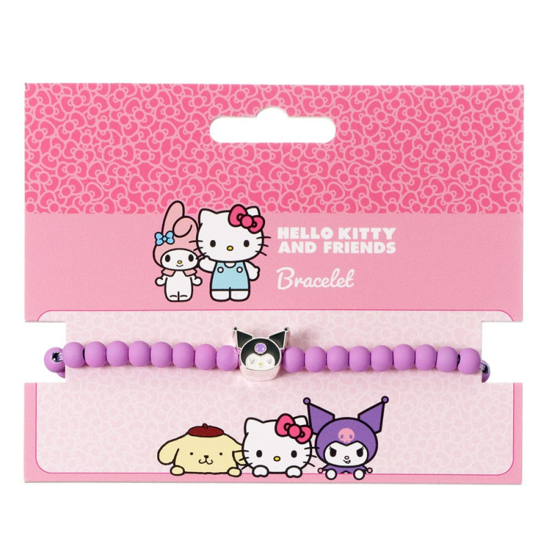 Hello Kitty Bracelet purple beads with Kuromi Charm 21 cm 1