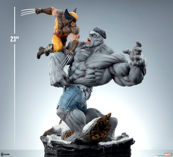 Marvel Statue Grey Hulk vs Wolverine 58 cm 6