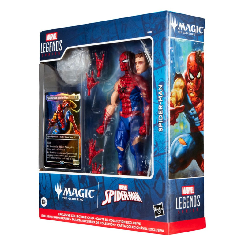 Marvel Legends Magic: The Gathering Action Figure Battle-Damaged Spider-Man (plus Exclusive Foil Car 1