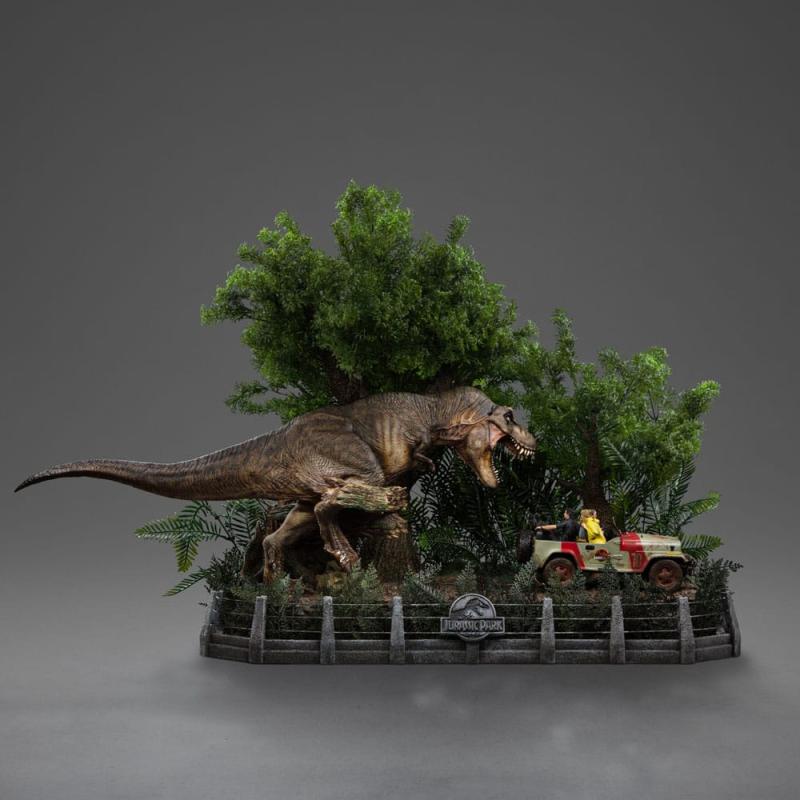 Jurassic Park Demi Art Scale Statue 1/20 T-Rex attacks Donald Gennaro 30 cm 12