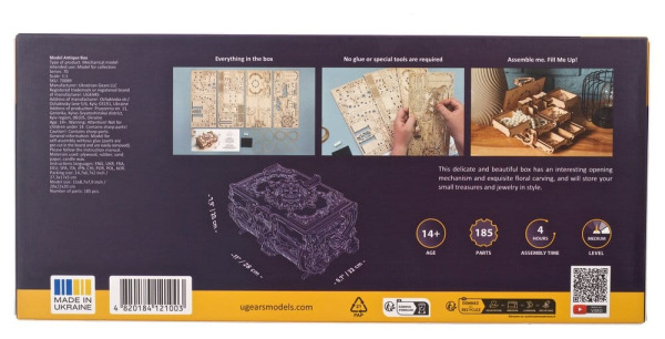 Ugears 3D Wooden Puzzle Antique Box 2
