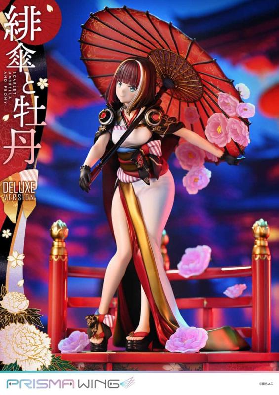 Original Illustration by Fuzichoco Prisma Wing PVC Statue 1/7 Scarlet Umbrella And Peony Deluxe Vers 2