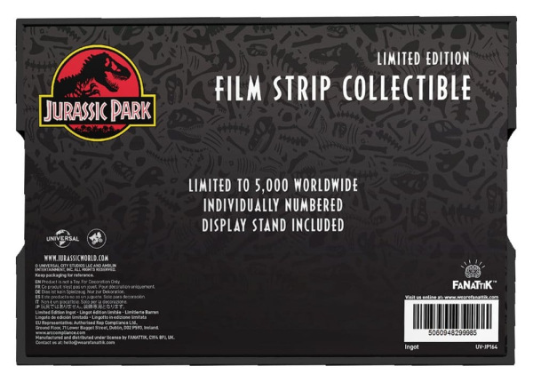 Jurassic Park Ingot Metal Film Strip Collectible 12 cm 4