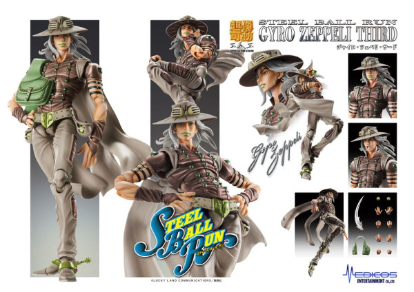 JoJo's Bizarre Adventure Part7 Steel Ball Run Super Action Action Figure Chozokado Gyro Zeppeli Thir 10
