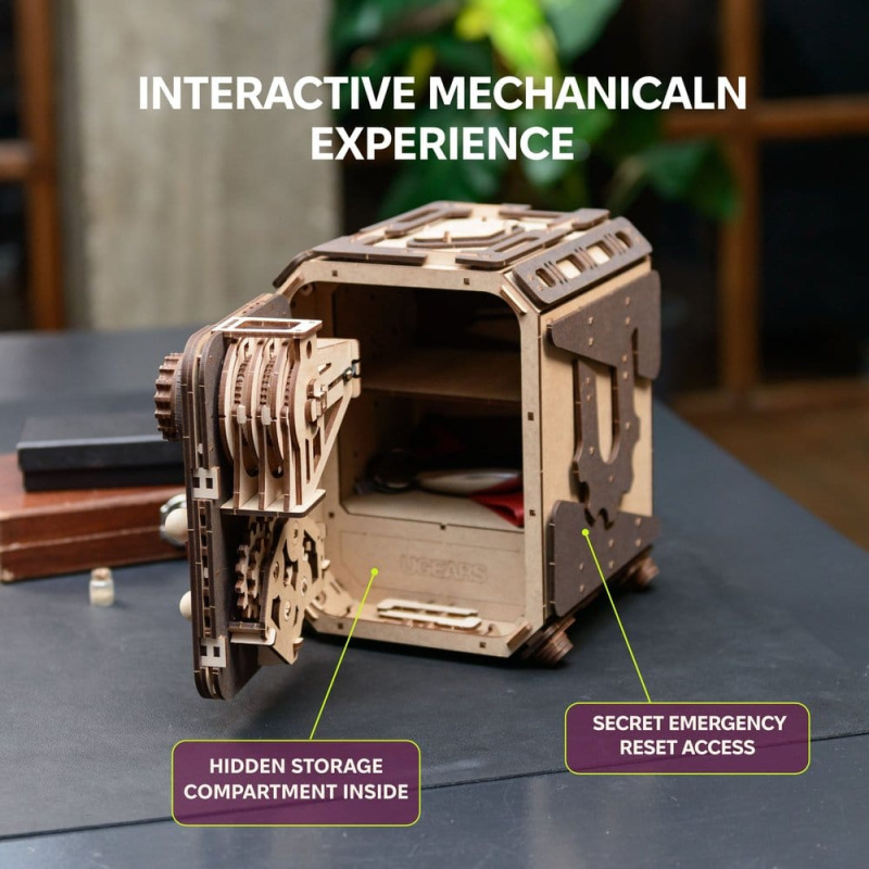 Ugears 3D Wooden Model Kit Safe Too 17 cm 7