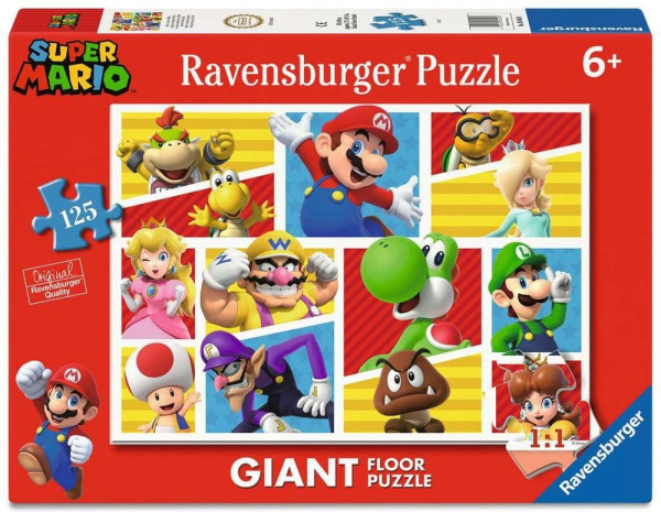 Super Mario Giant Floor Jigsaw Puzzle Mario's Friends and Foes (125 Pieces)