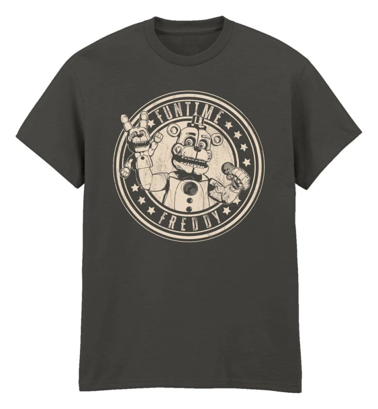 Five Nights at Freddy’s T-Shirt Funtime Freddy Distress Charcoal Size M 1