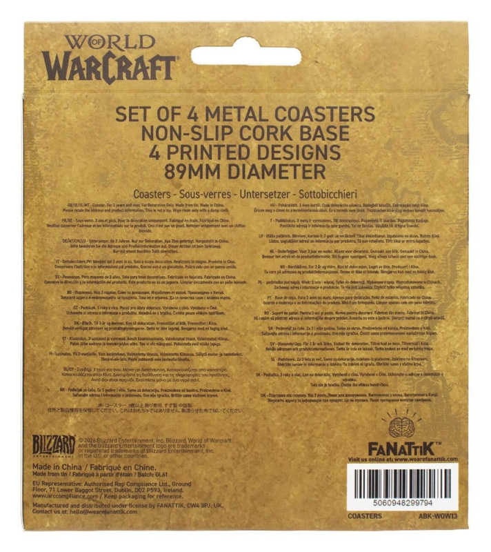 World of Warcraft Coaster 4-Pack Printed Metal 6