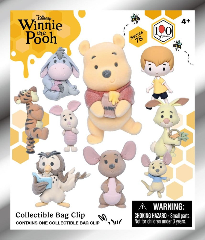 Winnie the Pooh 100th Anniversary 3D PVC Bag Clips Series 78 Blind Bag Display (24) (Flocked) 1