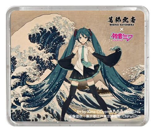 Katsushika Hokusai x Hatsune Miku 3D Magnet Thirty-six Views of Mount Fuji The Great Wave off Kanaga