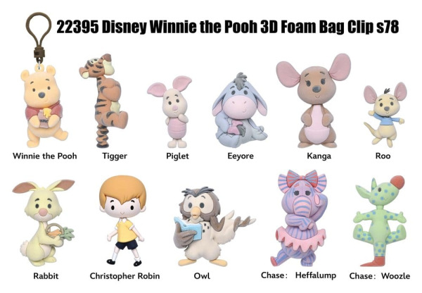 Winnie the Pooh 100th Anniversary 3D PVC Bag Clips Series 78 Blind Bag Display (24) (Flocked) 2