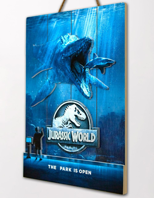Jurassic World WoodArts 3D Wooden Wall Art Mossasaurus 30 x 40 cm 1