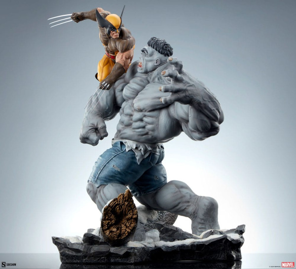 Marvel Statue Grey Hulk vs Wolverine 58 cm 7