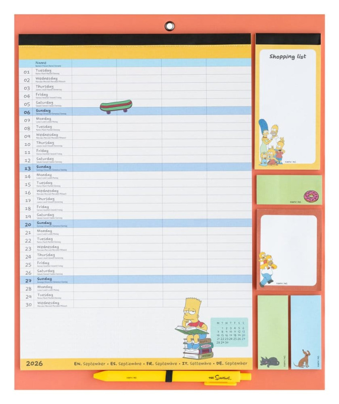 The Simpsons Magnetic Planner 2026/27 30 x 35 cm 2