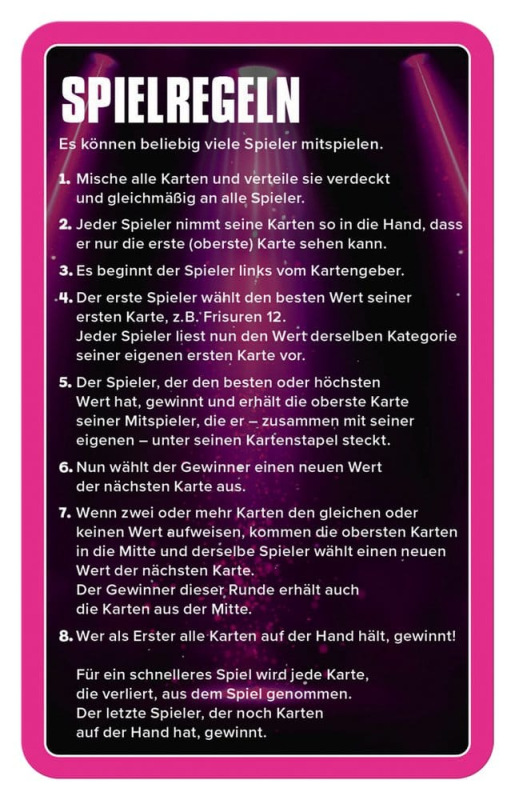 Popstars Card Game Top Trumps *German Version* 5