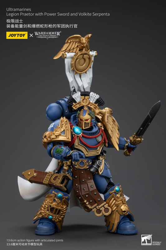 Warhammer The Horus Heresy Action Figure 1/18 Ultramarines Legion Praetor with Power Sword and Volki 7
