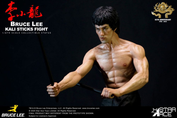 Enter the Dragon Movie Statue 1/6 Bruce Lee Kali Sticks Fight Deluxe Basement Version 30 cm 7