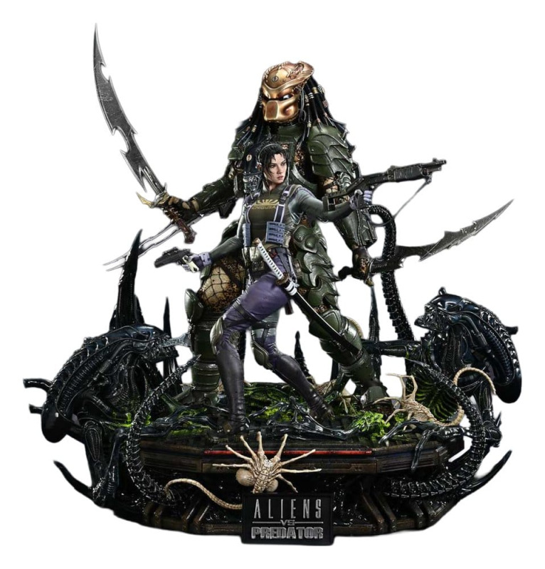 Aliens vs. Predator (Comic) Ultimate Premium Masterline Statue 1/4 Machiko & Broken Tusk Predator DX