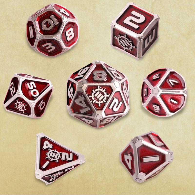 Enhance Tabletop Series Metal RPG Dice Set Red (7) 1