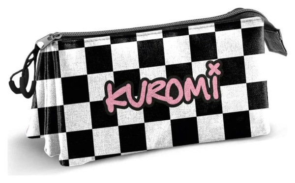 Sanrio Triple Pencil case Kuromi Black & White 1
