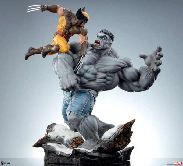 Marvel Statue Grey Hulk vs Wolverine 58 cm 9