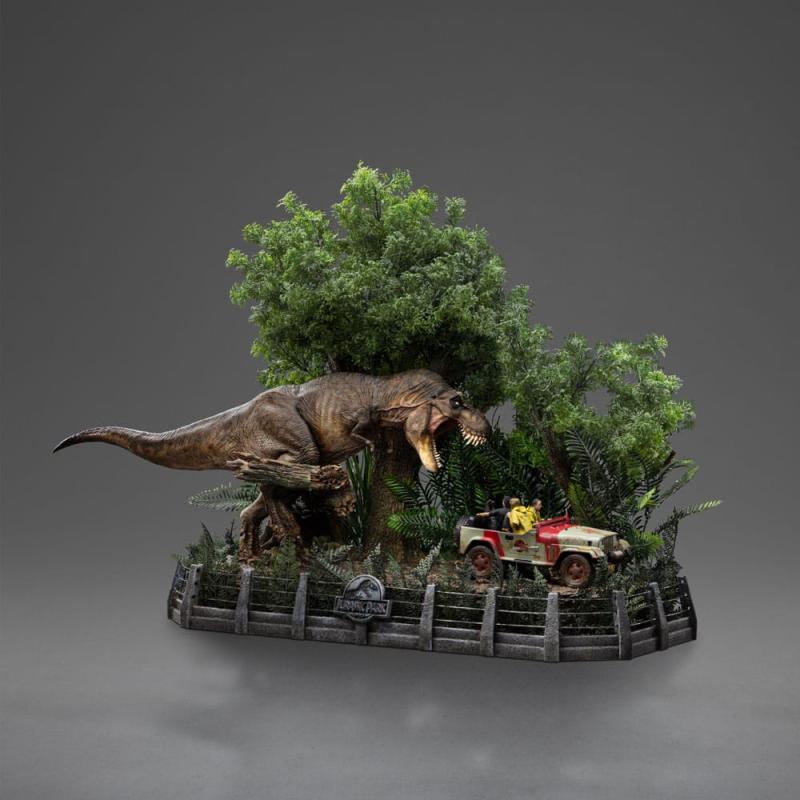 Jurassic Park Demi Art Scale Statue 1/20 T-Rex attacks Donald Gennaro 30 cm 10