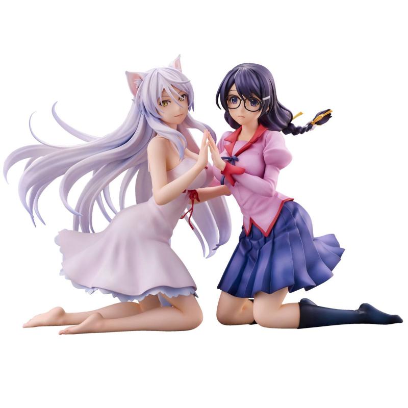 Nekomonogatari Monogatari Series PVC Statues Tsubasa Hanekawa Set (re-run) 19 cm