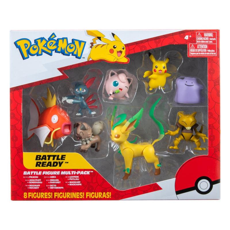 Pokémon Battle Figure Set Figure 8-Pack Female Pikachu, Jigglypuff, Rockruff, Sneasel, Abra, Ditto,