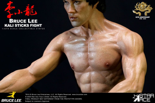 Enter the Dragon Movie Statue 1/6 Bruce Lee Kali Sticks Fight Deluxe Basement Version 30 cm 5