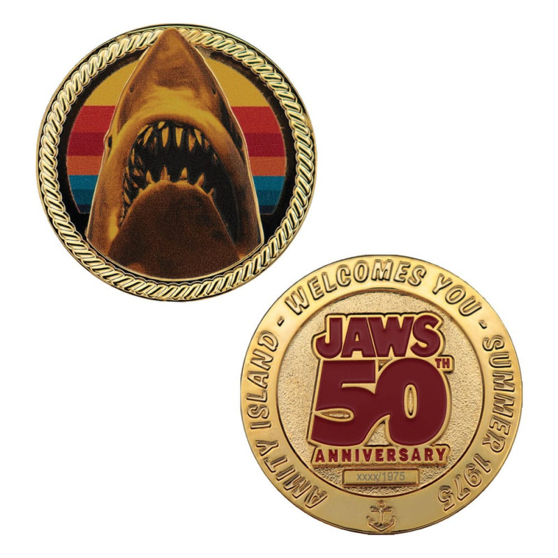 Jaws Collectable Coin 50th Anniversary 24k Gold Plated Limited Edition 4