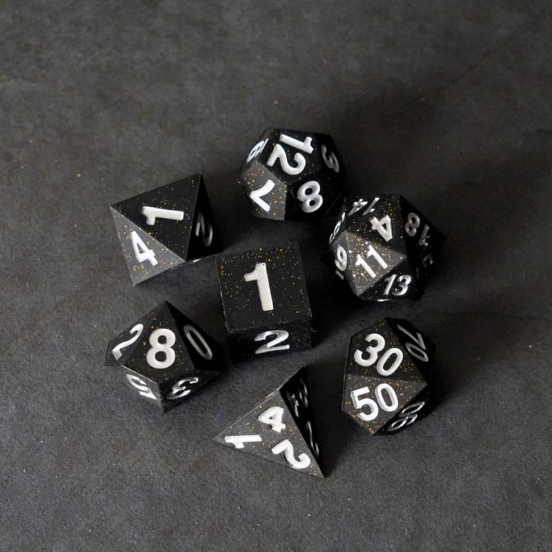 FanRoll Sharp Edge Silicone Dice Set Gold Scatter (7) 2