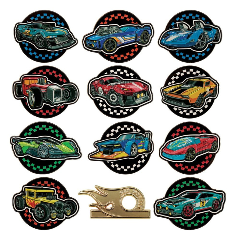 Hot Wheels Mystery Pin Badges Blind Box Display (12) 8