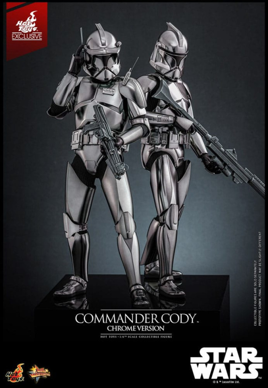 Star Wars Movie Masterpiece Action Figure 1/6 Commander Cody (Chrome Version) Hot Toys Exclusive 30 7