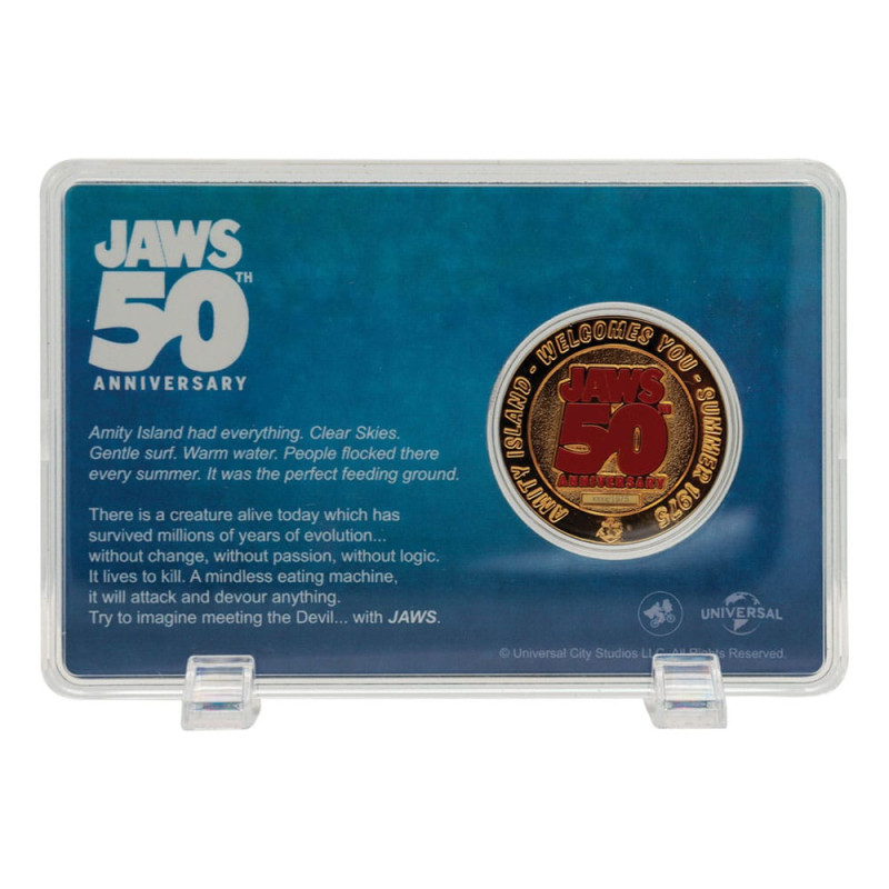 Jaws Collectable Coin 50th Anniversary 24k Gold Plated Limited Edition 7