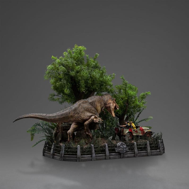 Jurassic Park Demi Art Scale Statue 1/20 T-Rex attacks Donald Gennaro 30 cm 13